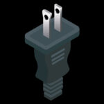 Type A power plug found in both Mexico and the United States, featuring two flat parallel pins.