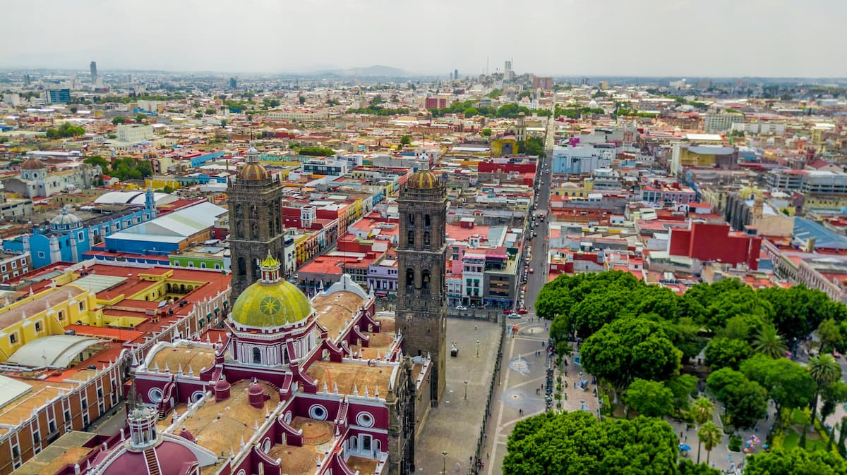 Historic cityscape of Puebla, Mexico