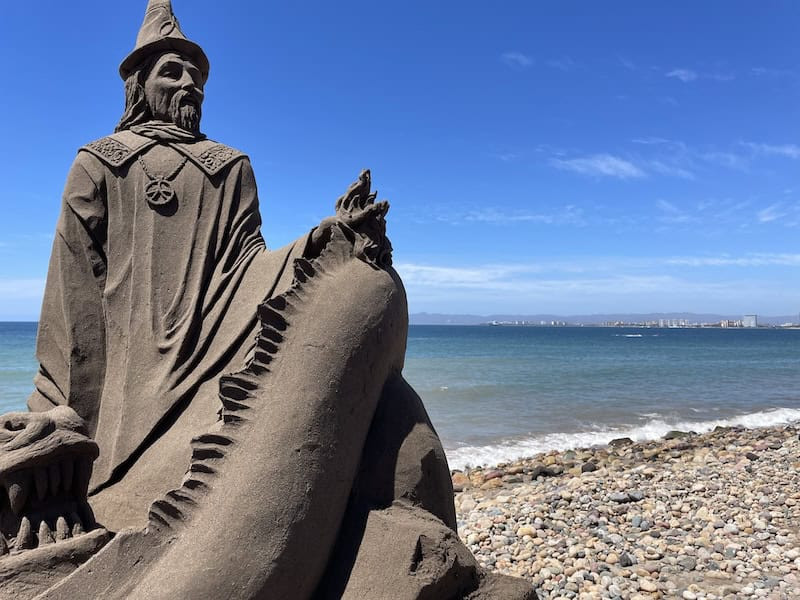 Sand castle on a beach in Puerto Vallarta