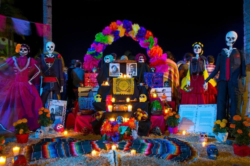 Day of the Dead altar in Mexico during the Day of the Dead festivities, where we honor our loved ones and reminisce by paying tribute to their time here on earth.