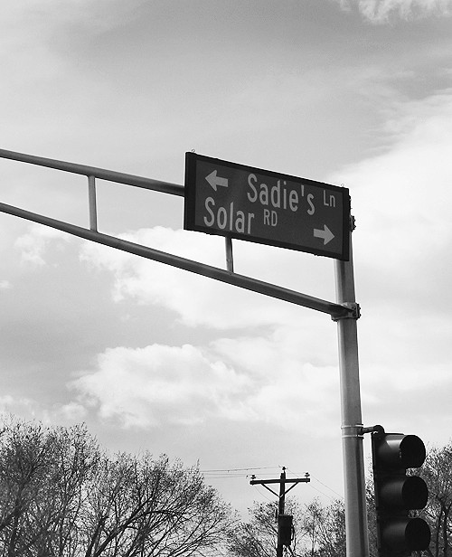 Sadie's Lane street sign