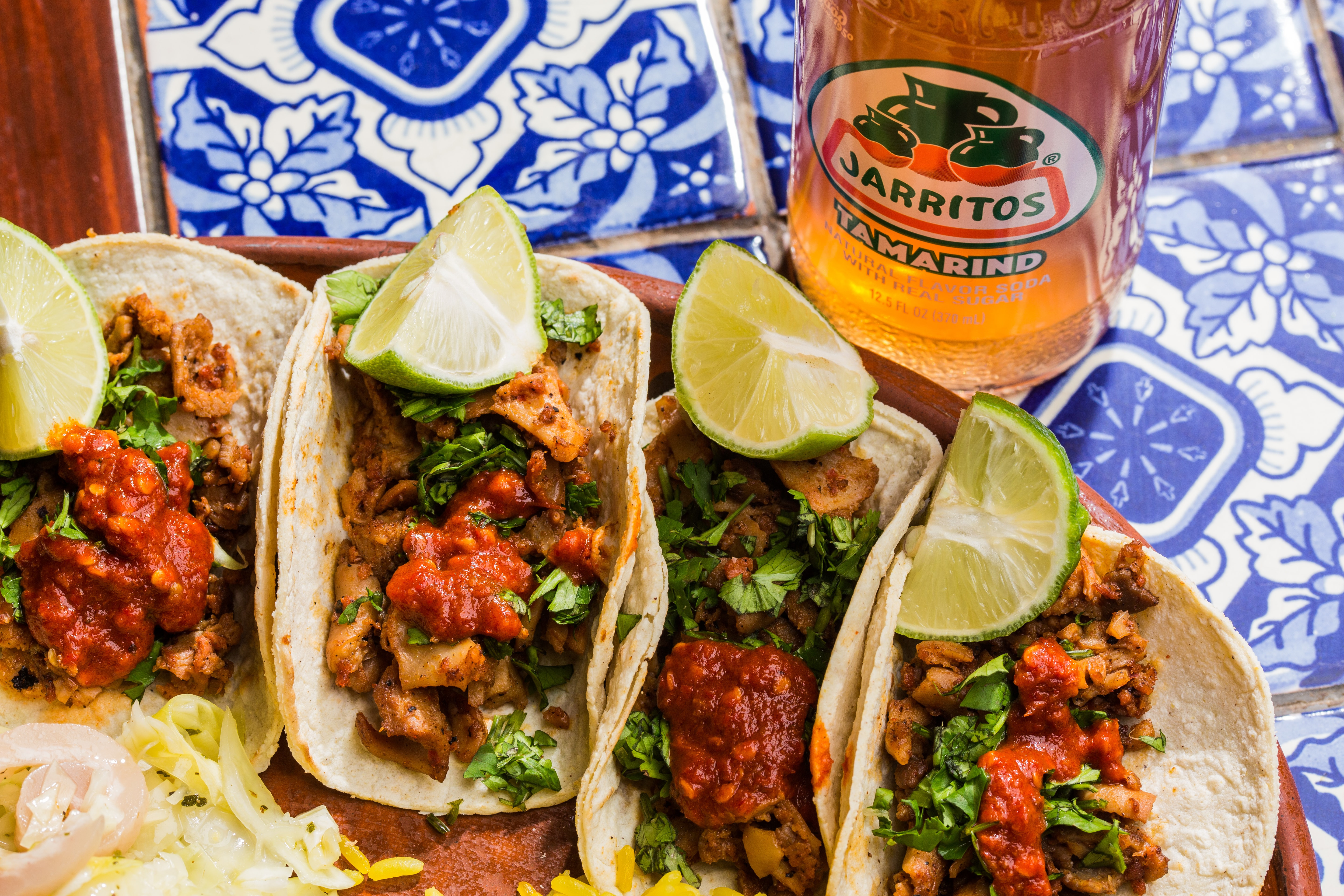 A close-up of delicious tacos, a must-try at Tacos El Yaqui in Rosarito