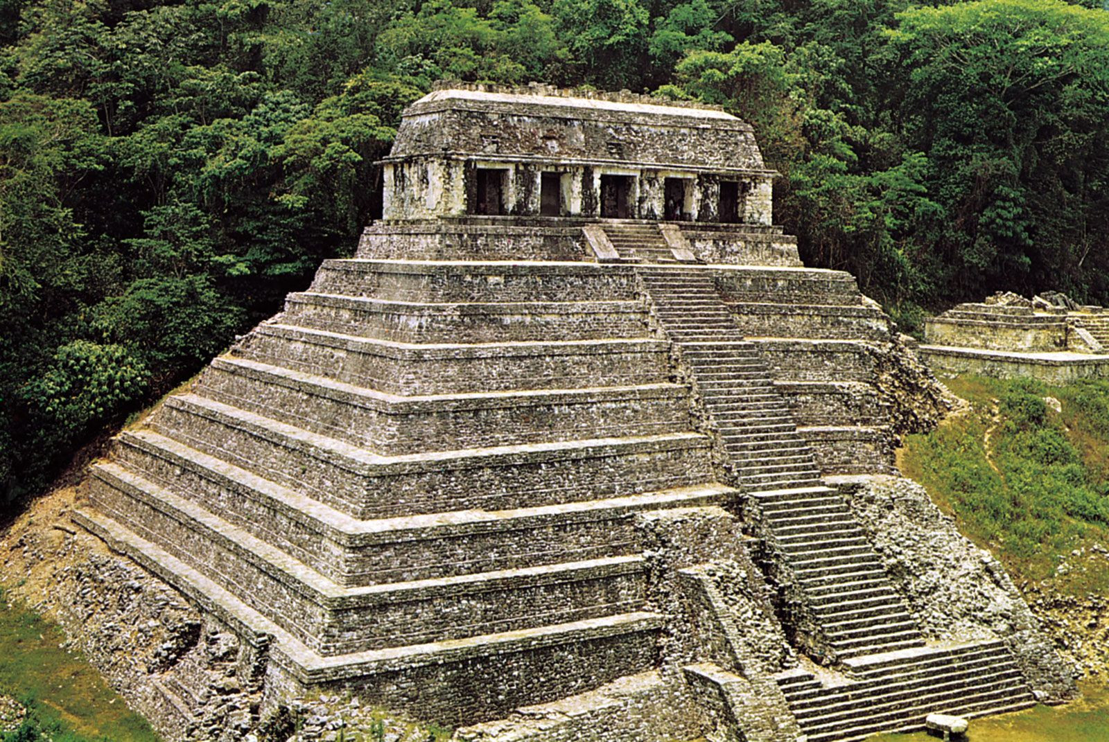 Mayan ruins in Palenque, Mexico, showcasing the advanced architecture of the Mayan civilization