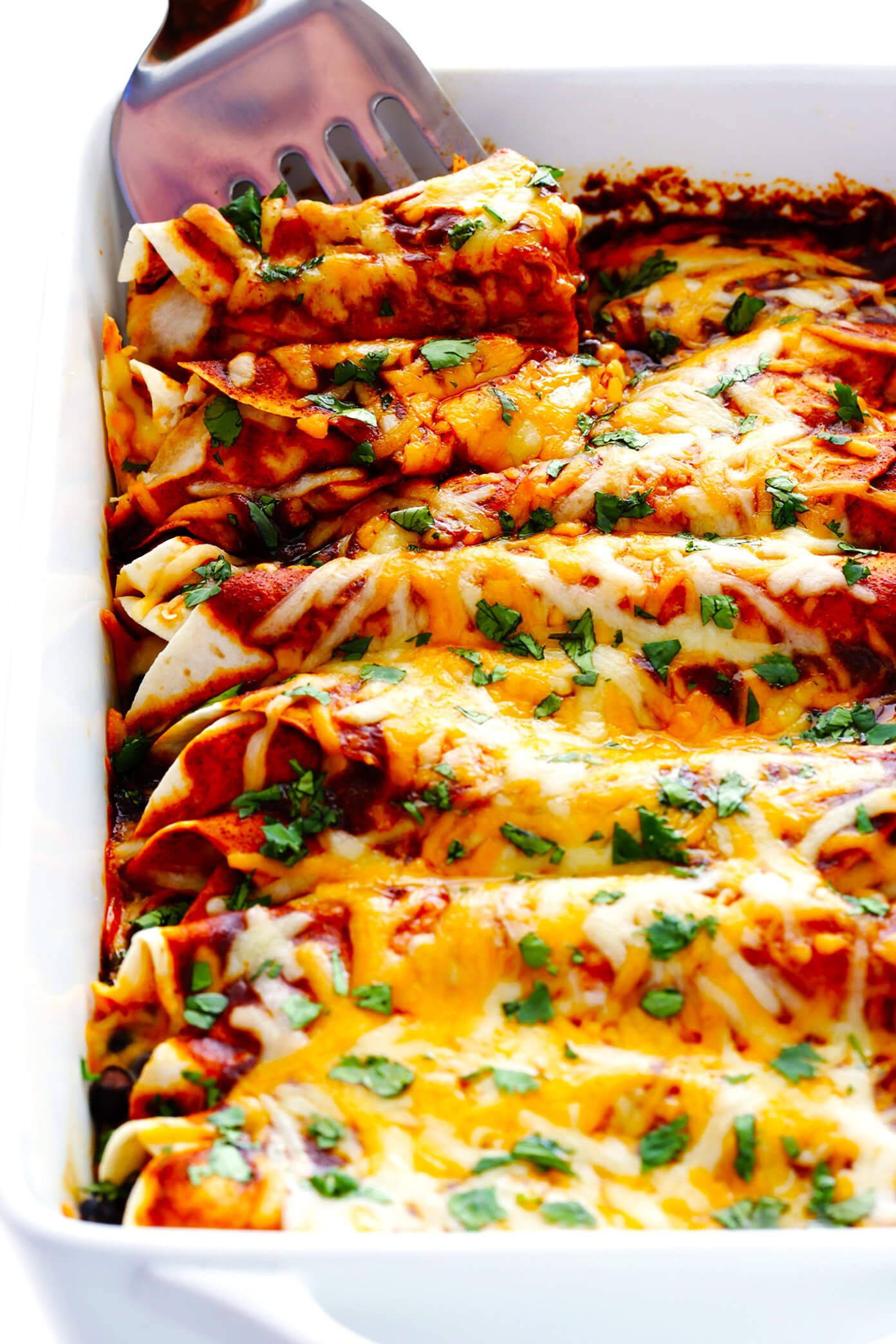 Chicken Enchiladas on a Plate