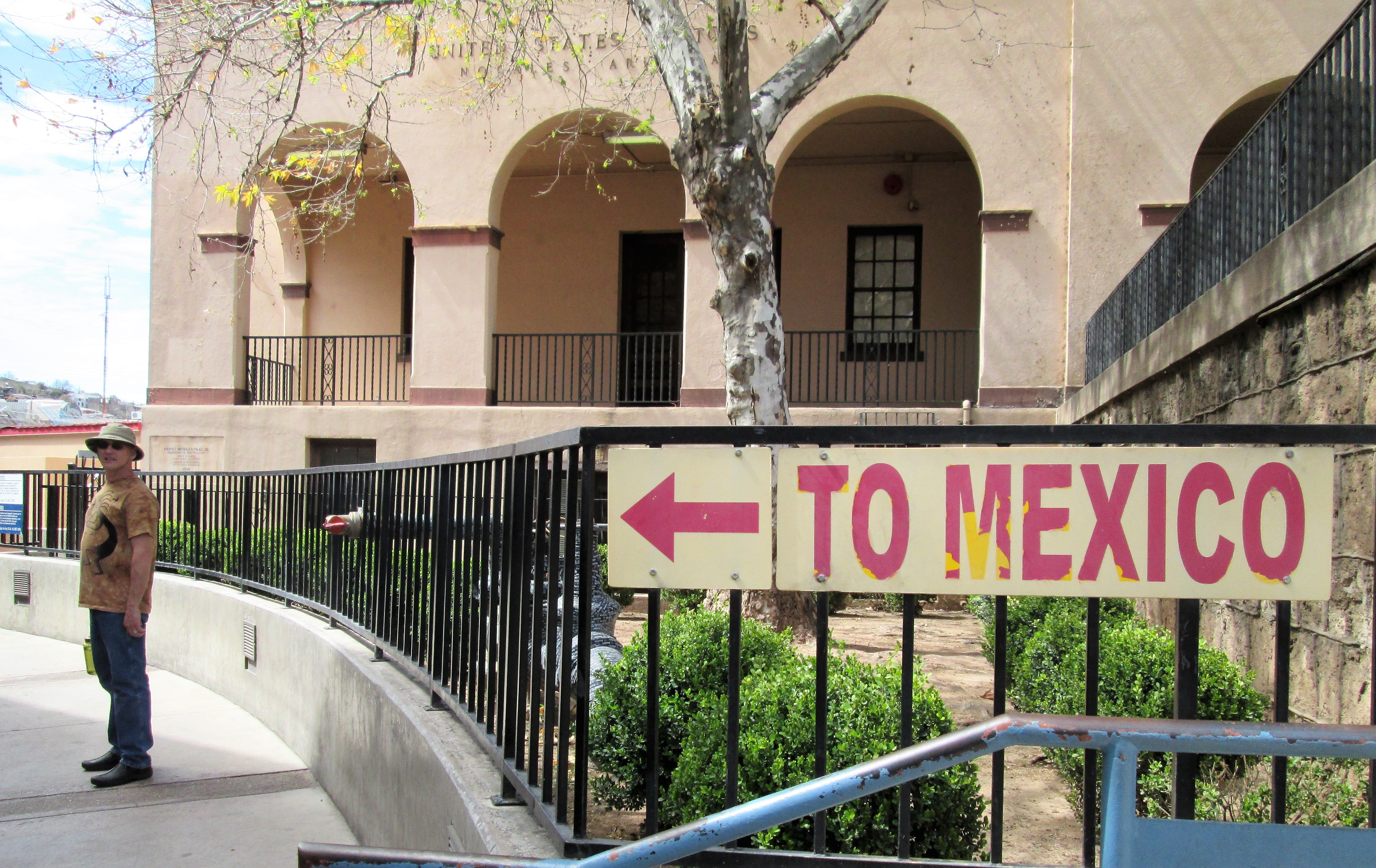Border crossing into Nogales Mexico with gate