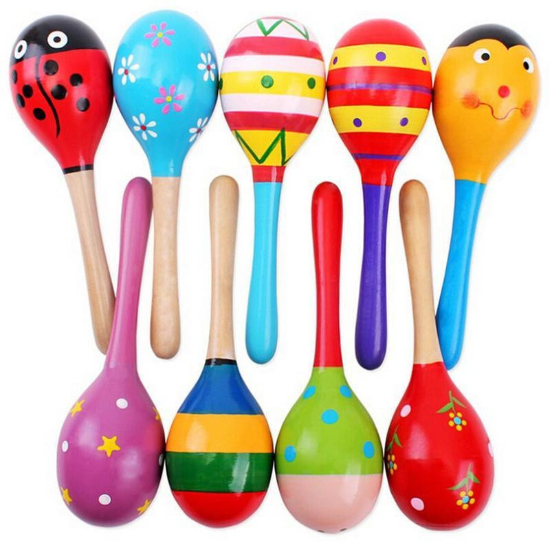 Colorful wooden maracas for sale in Mexico