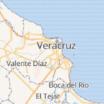 Colorful buildings in Veracruz, Mexico