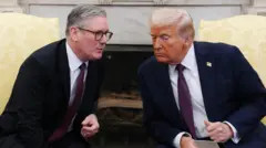Sir Keir Starmer and Donald Trump during a meeting at the White House in February 2025