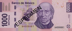 Old 1000 Mexican Peso Bill