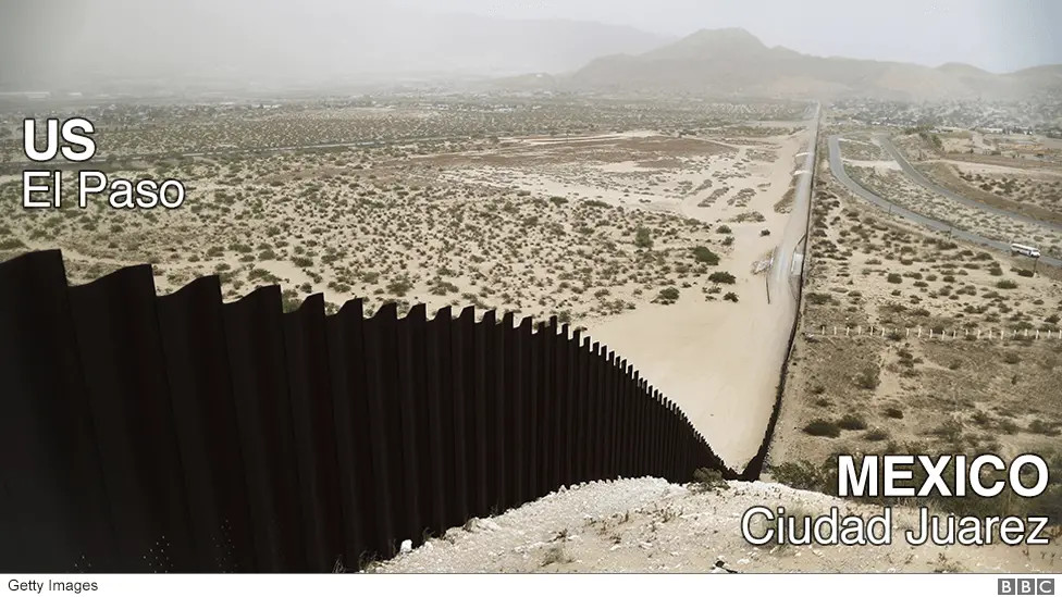 Border landscape between the U.S. and Mexico
