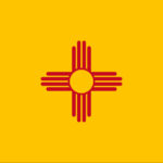 Red Zia symbol on a yellow field, New Mexico state flag