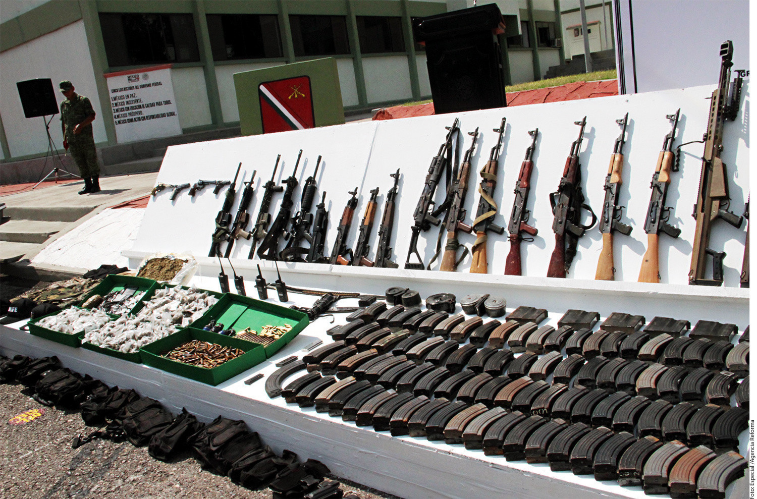 Confiscated AK-47s in Mexico