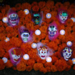 Miniature skulls are seen decorated on an altar during the 14th annual Dia de los Muertos festival at Hollywood Forever Ce...