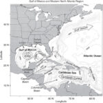 Schematic of the oceans surrounding the southeastern United States
