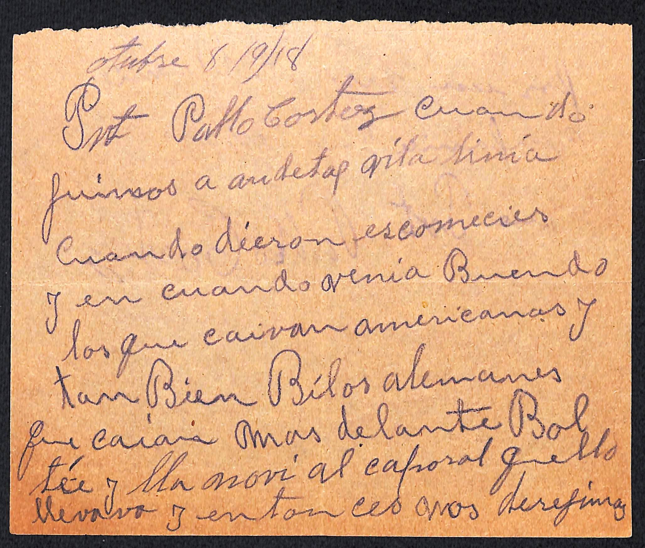 Account of Private Pablo Cortez, Company M. 141st Infantry. 36th Division