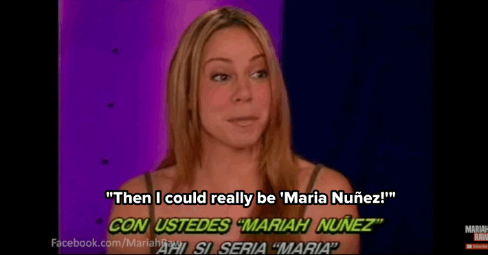 Mariah Carey Discusses Her Latino Last Name in This Rarely Viewed Clip: Mariah Carey during an interview, representing a moment where she connects with her heritage.