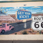 A mural at the New Mexico Route 66 Museum showcasing the vibrant art scene.
