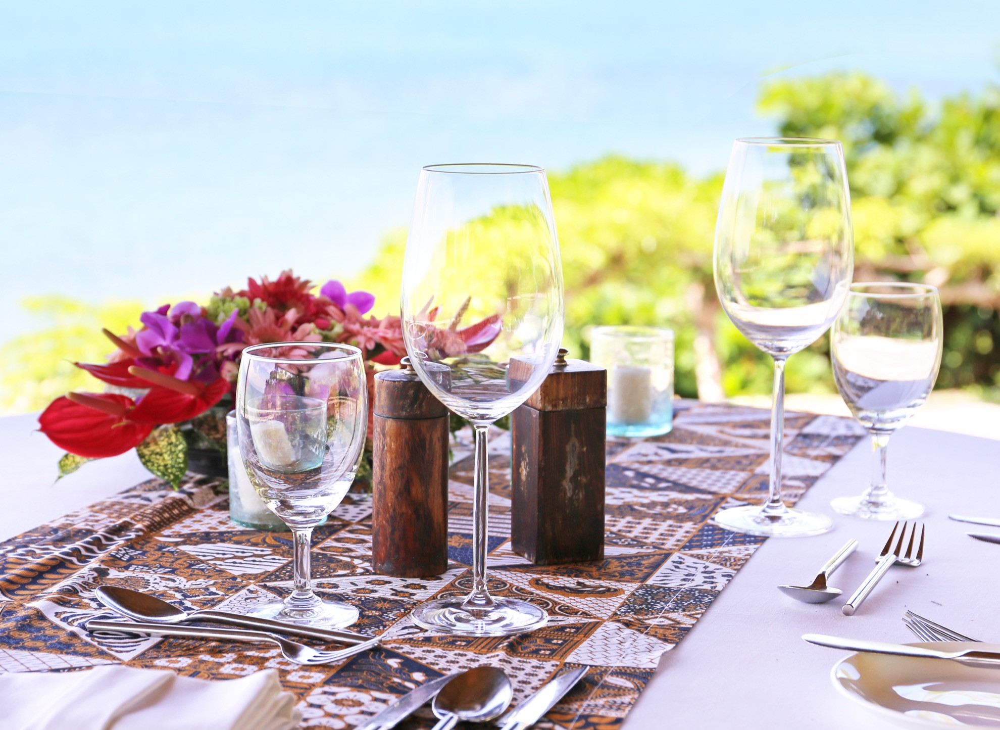 A table set for lunch in Mexico, featuring bottled water.
