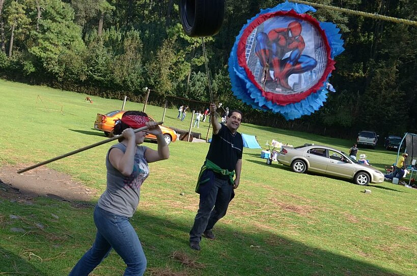Breaking a Piñata at a Celebration