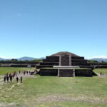 Panoramic view from the summit of the Pyramid of the Moon in Teotihuacan, symbolizing the city's significance as a cultural and spiritual center for ancient civilizations