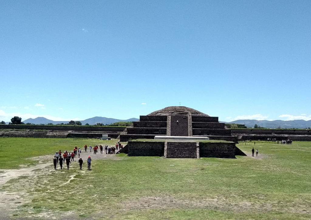Panoramic view from the summit of the Pyramid of the Moon in Teotihuacan, symbolizing the city's significance as a cultural and spiritual center for ancient civilizations