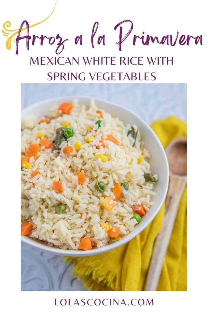 Ingredients for Arroz a la Primavera (Mexican White Rice) with vegetables