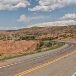 A winding desert stretch of the high road