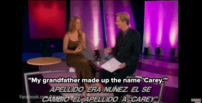 Mariah Carey Discusses Her Latino Last Name in This Rarely Viewed Clip: A screen capture of Mariah Carey, referred to as Mariah Nuñez, humorously responds to the interviewer's introduction.