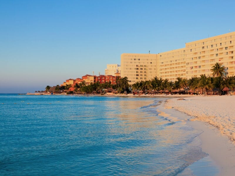 Cancun beach and hotel