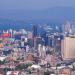 Panoramic view of central Mexico City