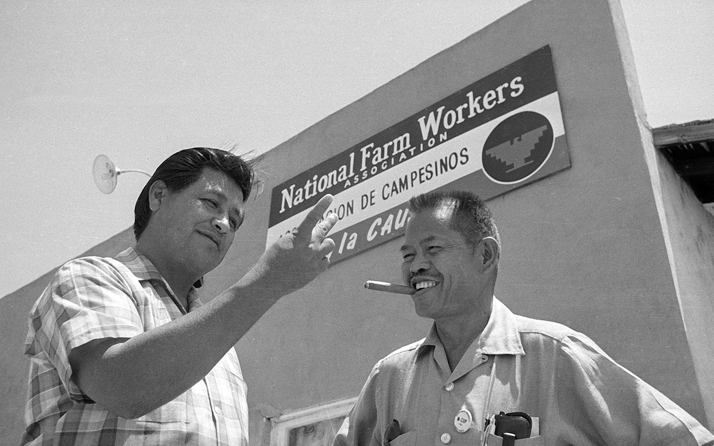 United Farm Workers leaders Cesar Chavez and Larry Itliong, representing unity