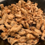Marinated chicken strips for fajitas