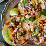 Grilled Chicken Tacos on Corn Tortillas with Cilantro and Lime