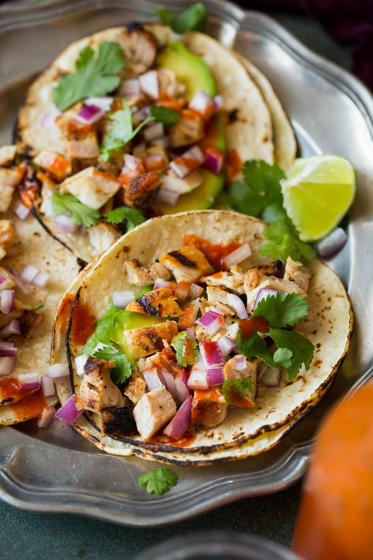 Mexican Chicken Tacos on a Plate