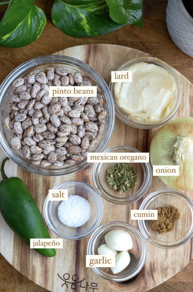 Ingredients for Refried Beans