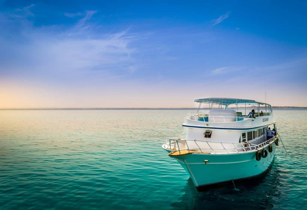 Fishing boat on a turquoise sea