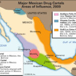 Map of North America showing the location of Mexico, the United States, and Canada