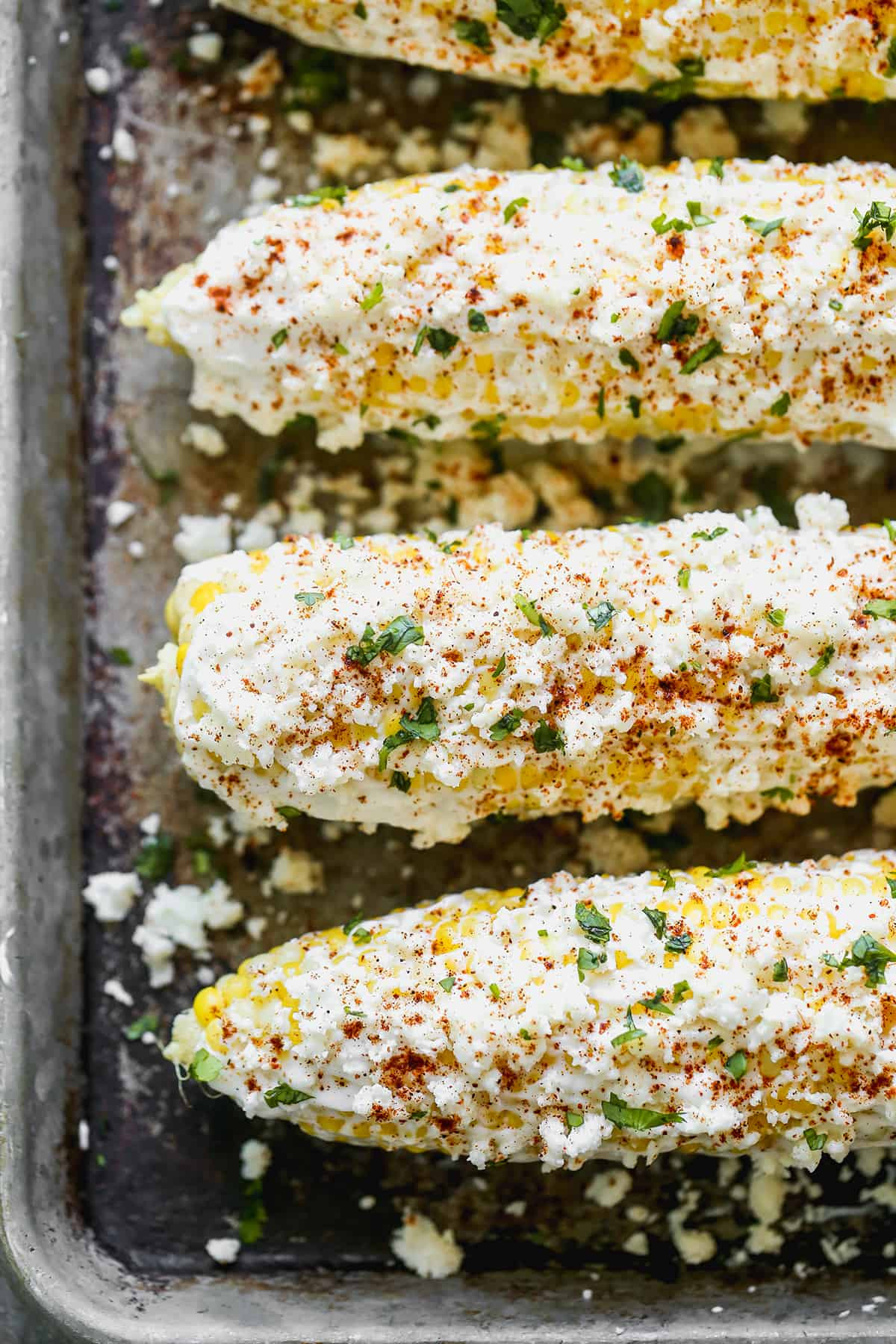 Mexican Street Corn Elote ready to enjoy.