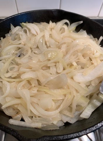 Caramelized onions in a skillet