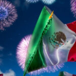 Mexican flags waving proudly in Mexico