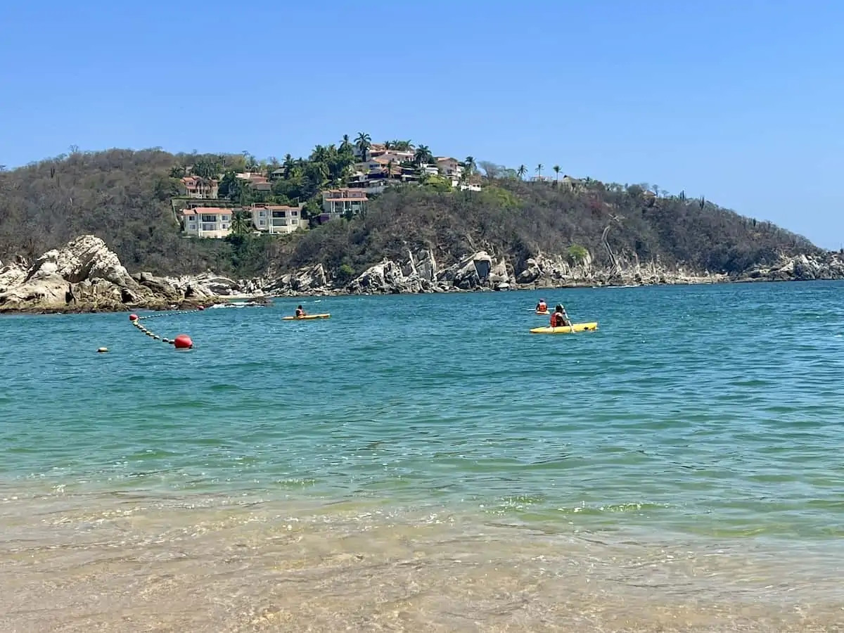 Kayaking in the calm waters of Huatulco's bays