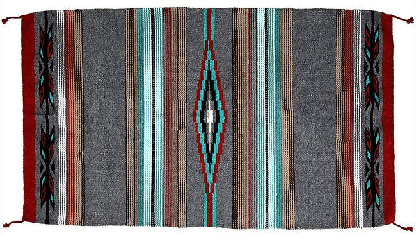 Grey Hawkeye Floor Rug with a western-inspired pattern