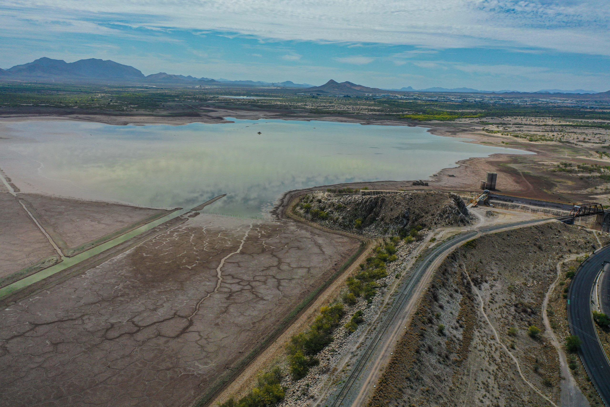 partially dry dam