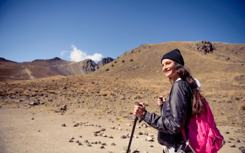 Hiker on Nevado de Toluca Trail