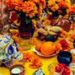 Día de Muertos altar at Hilton Mexico City Reforma, adorned with cempasuchil flowers