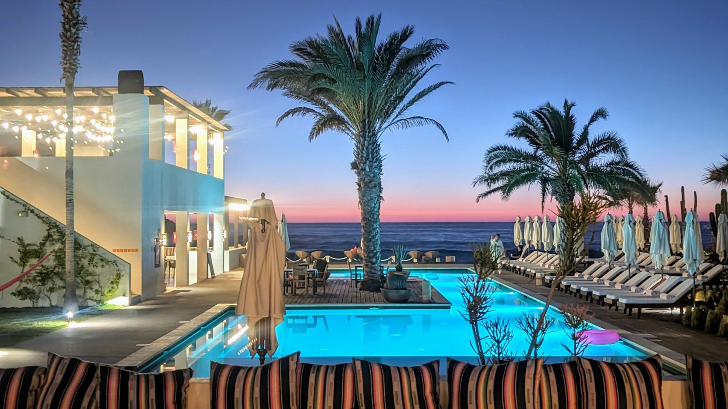 sunset pool at a Todos Santos resort