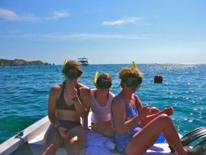 Snorkeling in the clear waters of Huatulco's bays