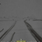 I-25 at Springer, New Mexico, showing snow-packed conditions