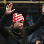 Devin Haney during a public training session