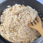 Toasting rice in a skillet